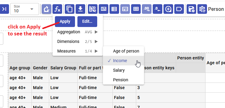 OpenM++ UI: select microdata aggregation measures