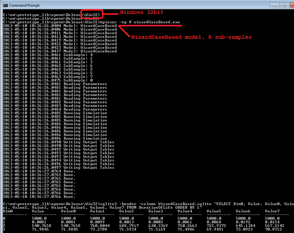 OpenM++ Model Run on Windows 32bit